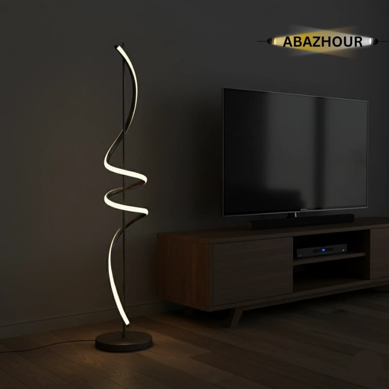 آباژور ایستاده مدرن LED طرح مارپیچ آلومینیومی کد SM136 — تصویر ۱۲