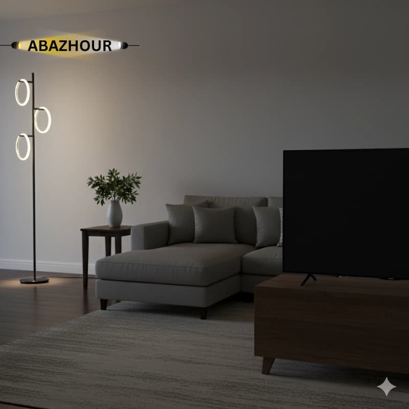 آباژور ایستاده مدرن LED حلقه ای با بدنه آلومینیوم کد SM137 — تصویر ۶