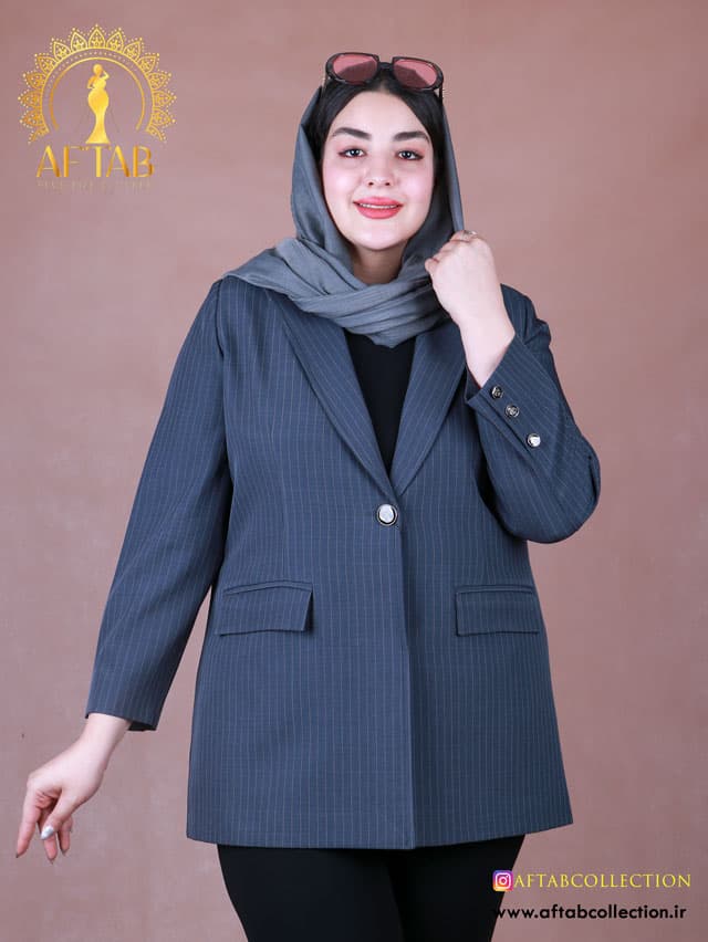 کت دیپلمات درشت تک دکمه سایزبزرگ 7240 — تصویر ۶