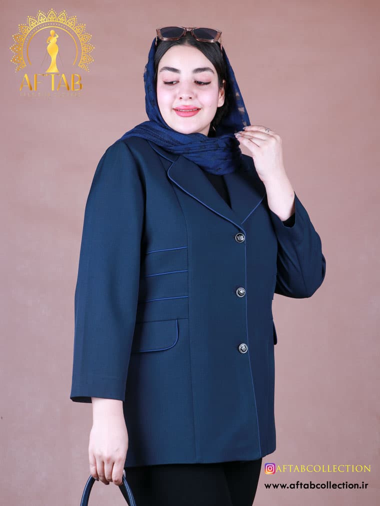 کت بزیاق بغل مغزی ساده سایزبزرگ 7241 — تصویر ۸
