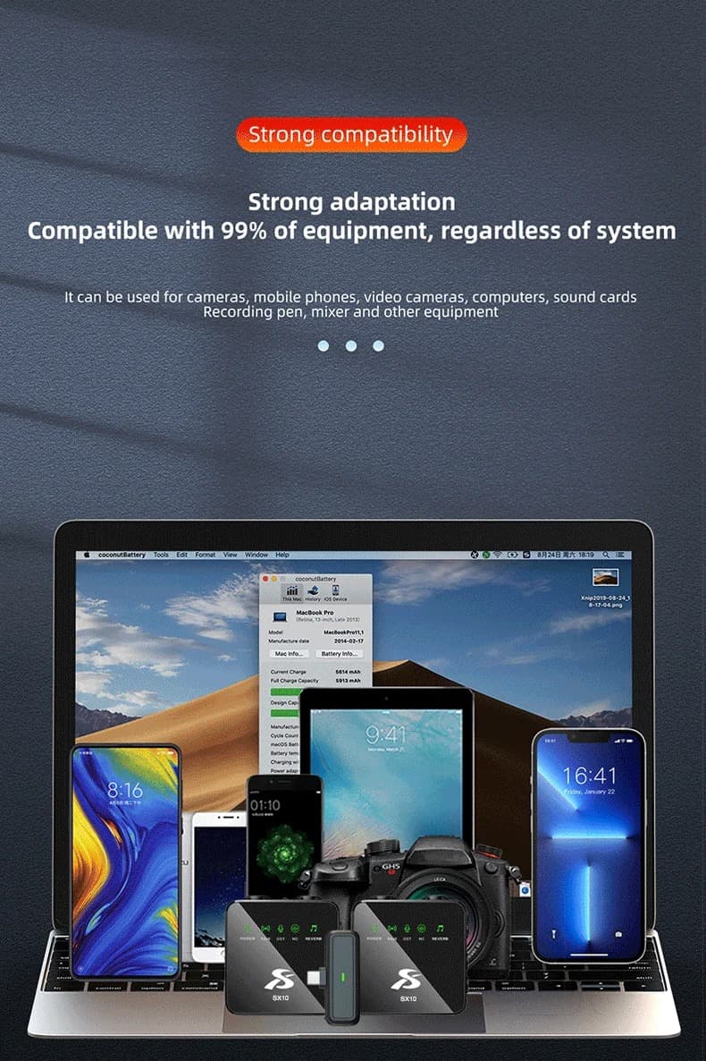 میکروفون یقه ای مدل SX10 dual Type-C — تصویر ۳