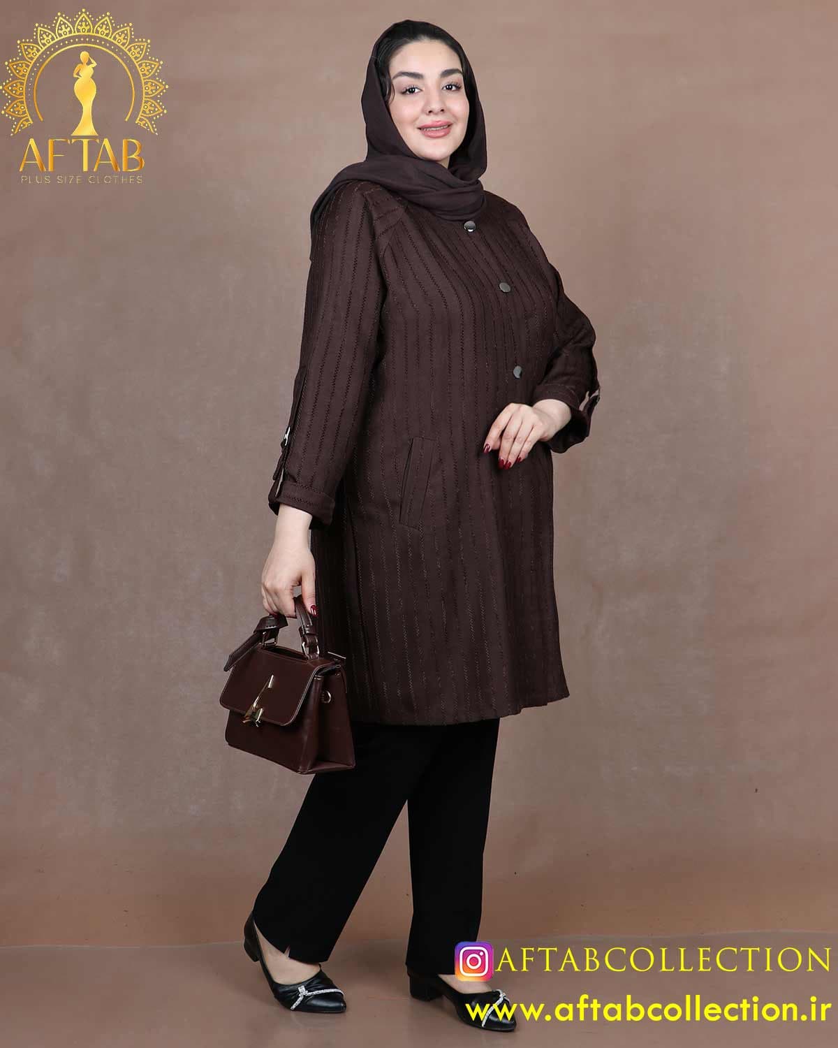 مانتو لوئیز آستین رگلان سایزبزرگ 7152
