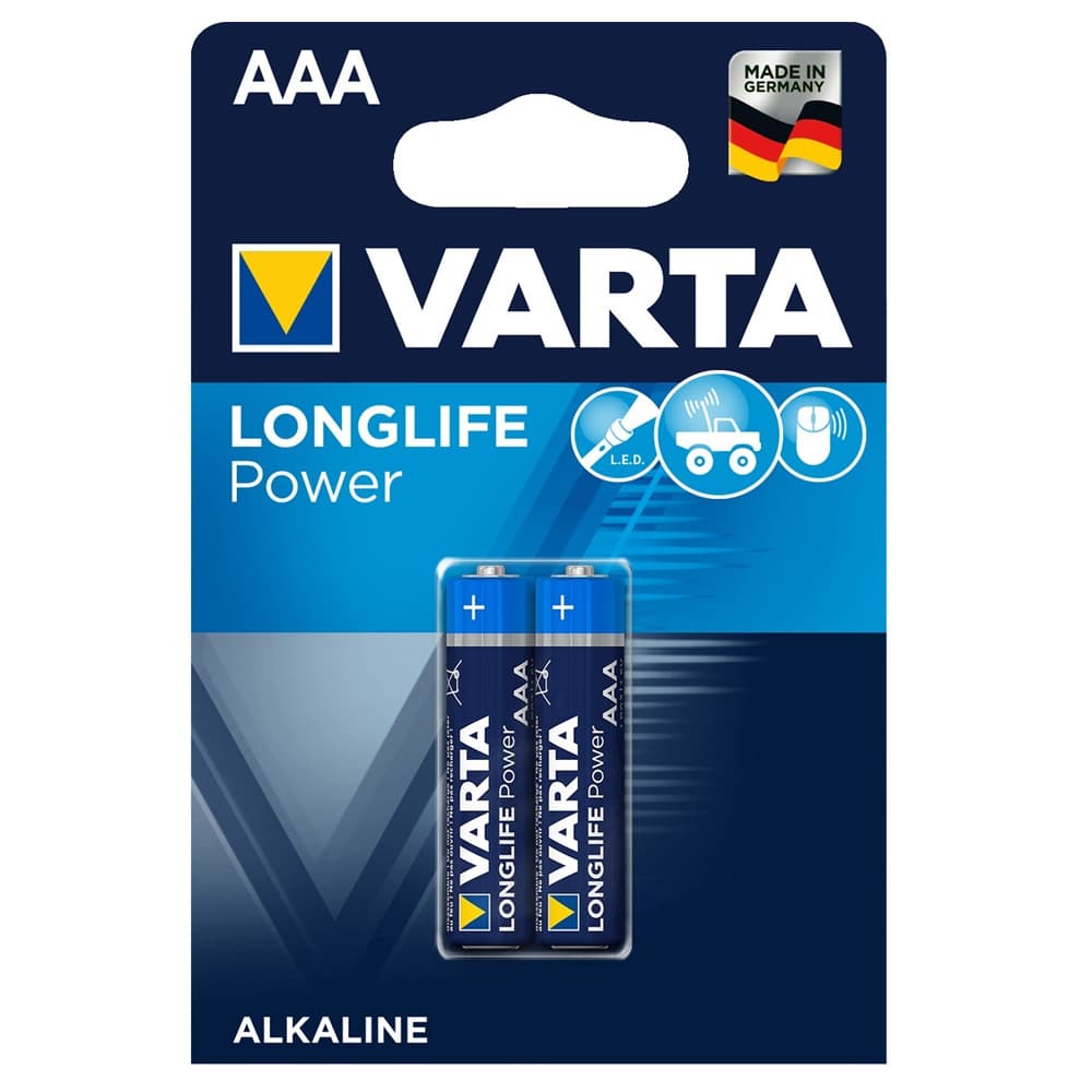 باتری نیم قلمی وارتا لانگ لایف پاور (VARTA LONG LIFE POWER BATTERY AAA) 2 عددی – جعبه ی 10 جفتی — تصویر ۲