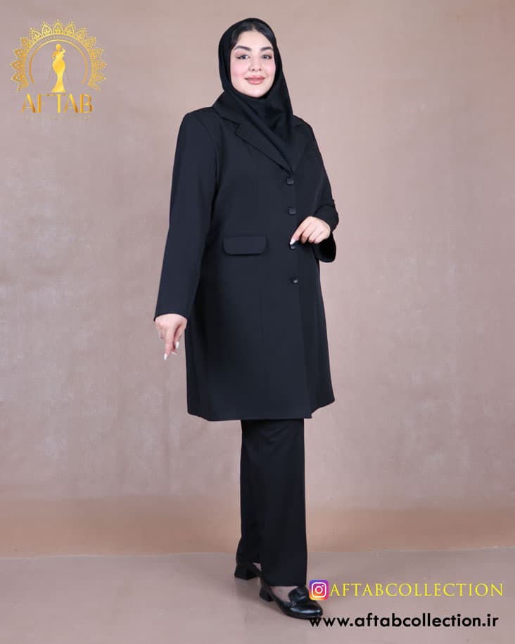 مانتو و شلوار اداری فیونا سه جیب سایزبزرگ 6913 — تصویر ۱۰