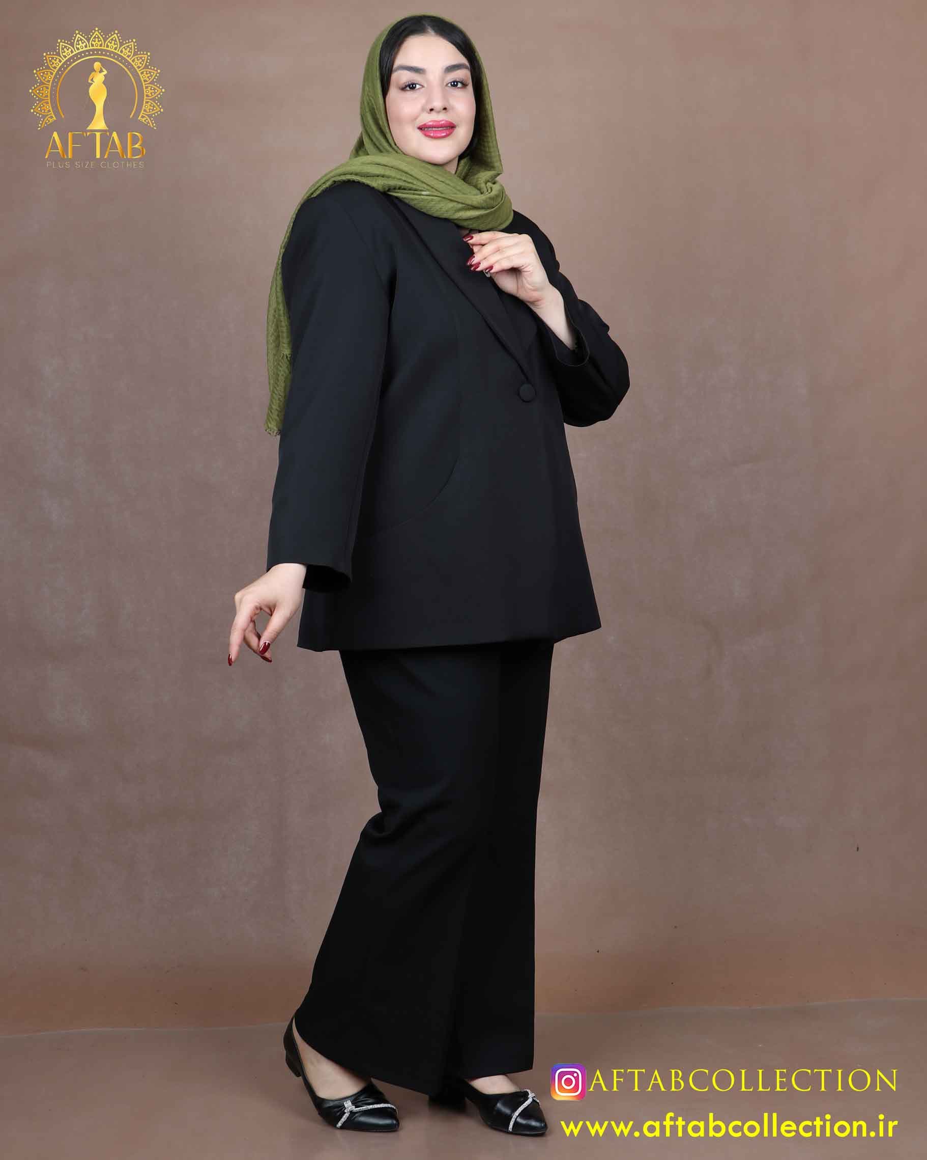 مانتو مازراتی یقه آرشال سایزبزرگ 6610 — تصویر ۷