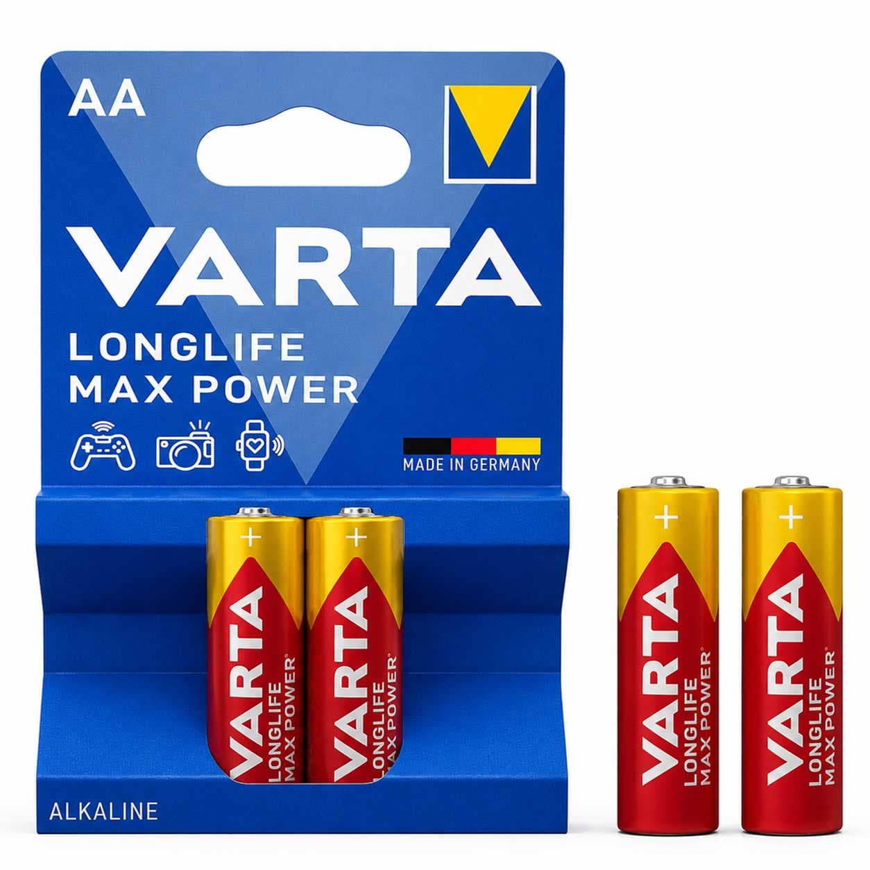 باتری قلم آلکالاین VARTA Longlife Max Power بسته 2 تایی — تصویر ۳