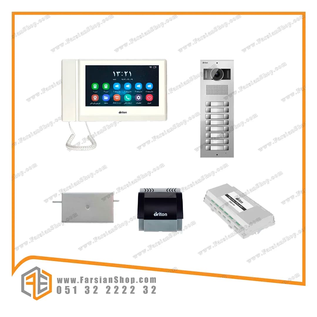 پکیج کامل آیفون تصویری برایتون مدل BAM1050WIFI با پنل BPK2016 — تصویر ۳