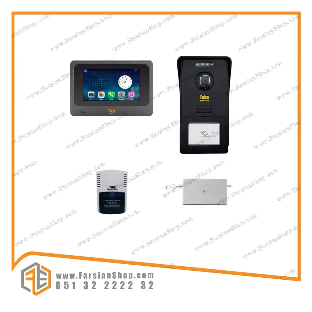 پکیج کامل آیفون تصویری تابا مدل 4070 با پنل کارتی 1810 — تصویر ۲
