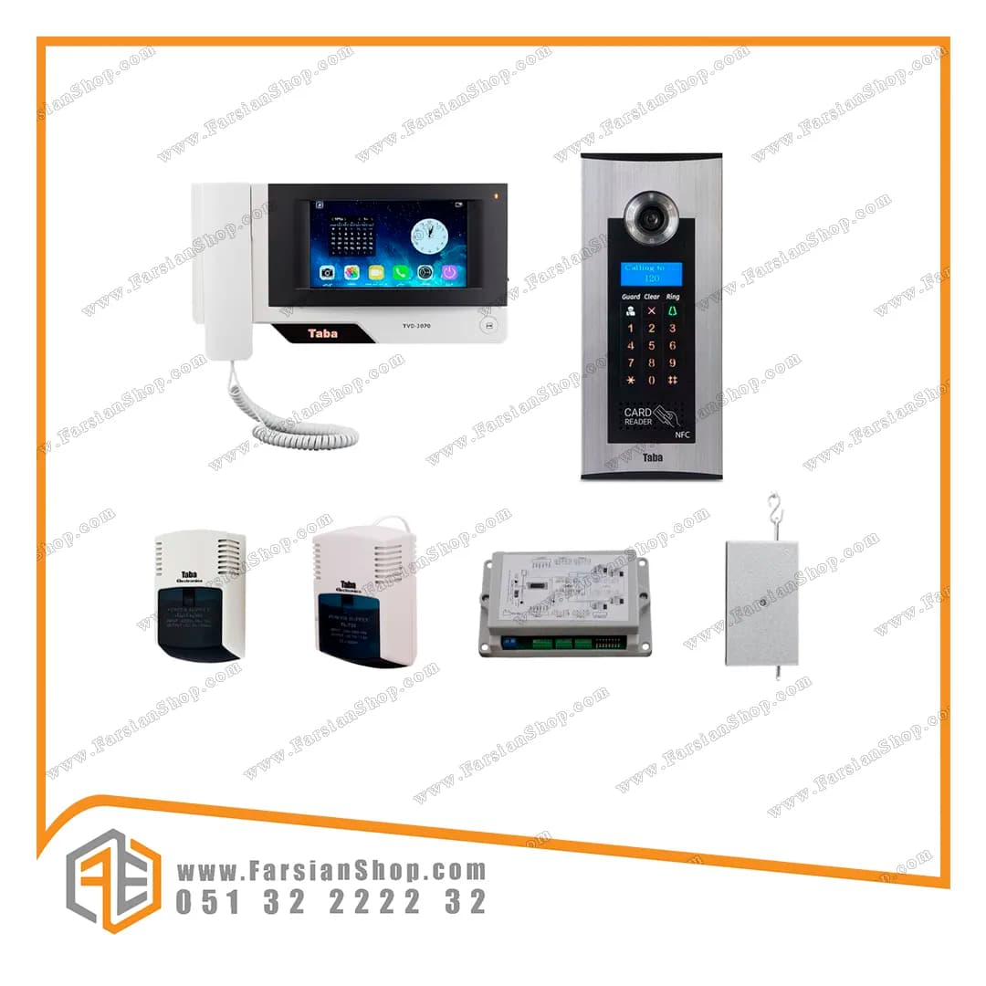 پکیج کامل آیفون تصویری تابا مدل 3070با پنل کدینگ کارتی 1800 — تصویر ۲