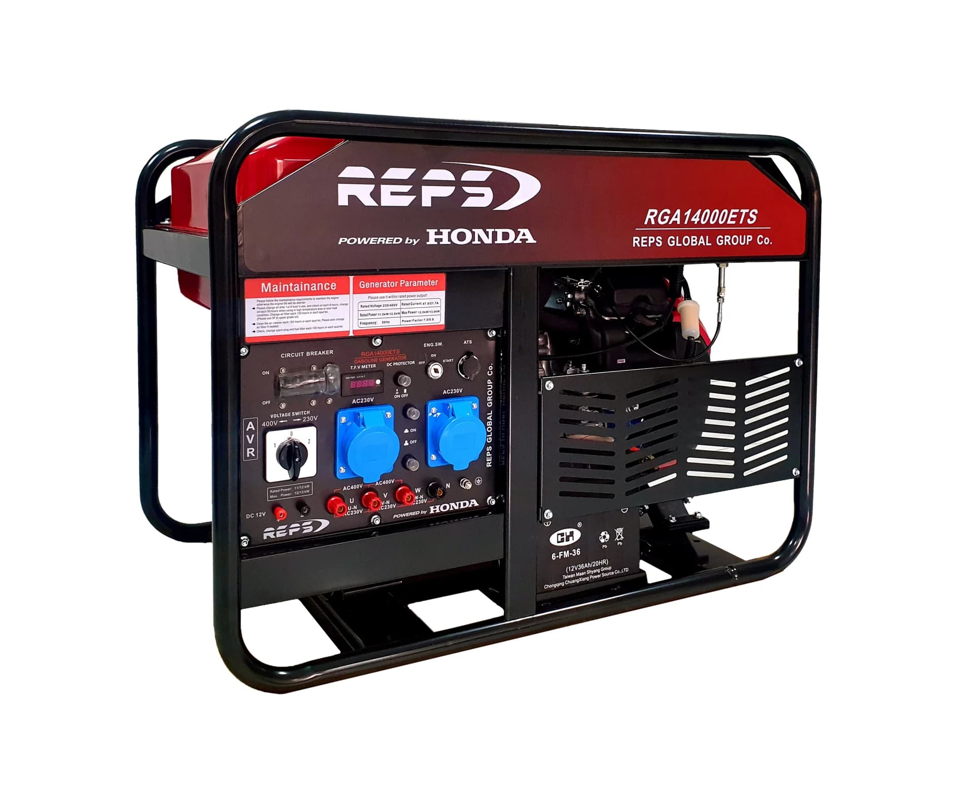 موتور برق 13 کیلووات تک فاز و سه فاز بنزینی هوندا رپس مدل RGA14000ETS با موتور GX690 — تصویر ۹
