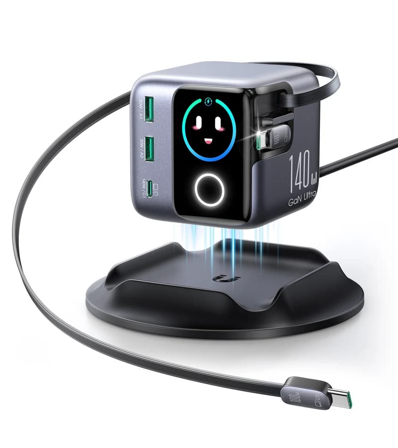 شارژر رومیزی هوشمند جویروم 140 وات مدل JOYROOM JR-TRD01 PODIX دارای نمایشگر