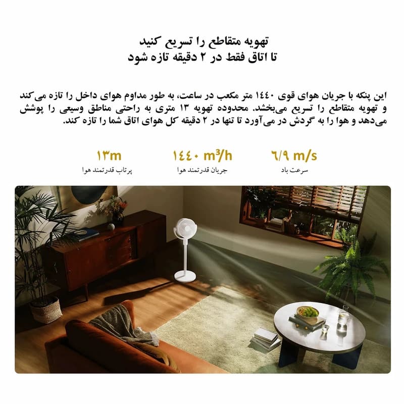 پنکه رومیزی شیائومی مدل Xiaomi Smart Standing Air Circulation Fan — تصویر ۶