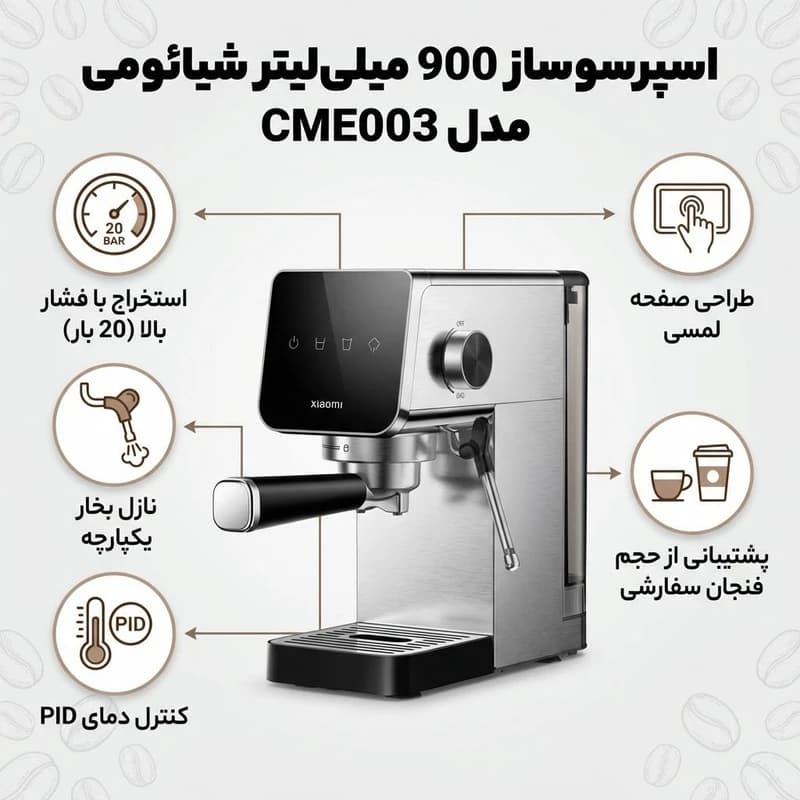اسپرسو ساز شیائومی مدل Xiaomi Semi Espersso (CME003EU) — تصویر ۸
