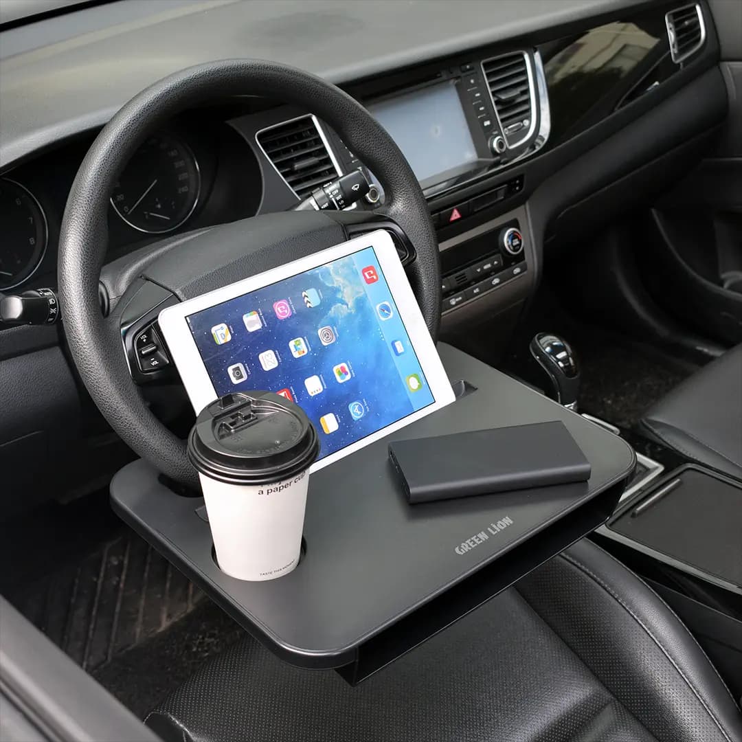 سینی و میز فرمان خودرو چند منظوره گرین لاین مدل Green Lion Multi Function Steering Wheel Tray GNMUSTETRYBK — تصویر ۴
