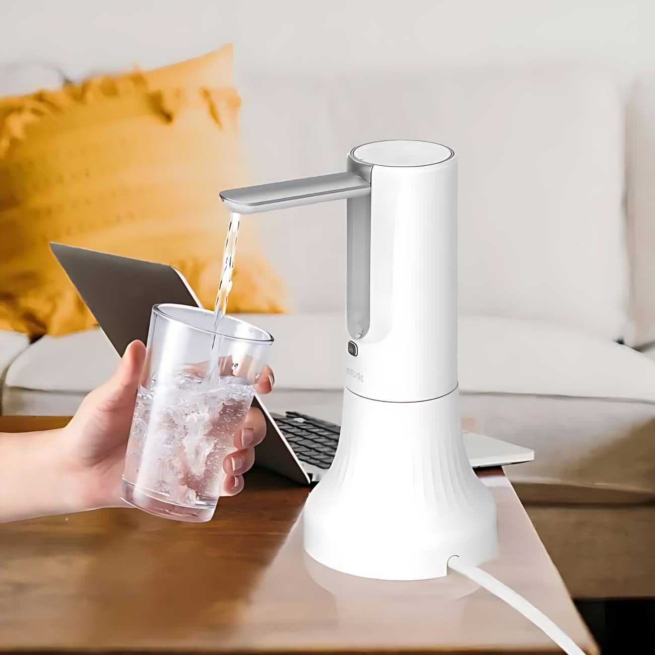 پمپ آب رومیزی شارژی پورودو مدل Porodo Bottle & Tabletop Water Pump PD-LFDTWD-WH — تصویر ۸
