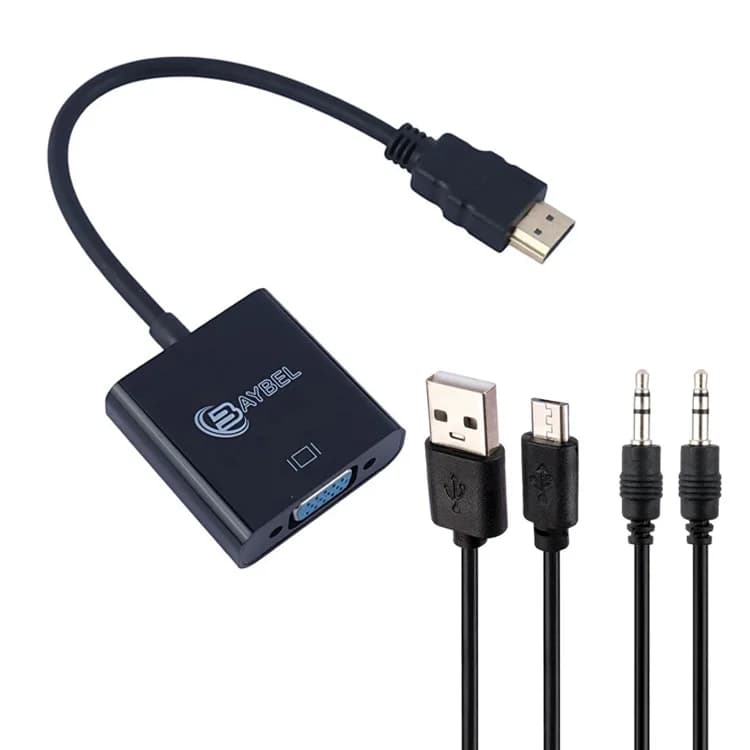 تبدیل HDMI به VGA مدل C-28 بایبل با کابل صدا و میکرو — تصویر ۳