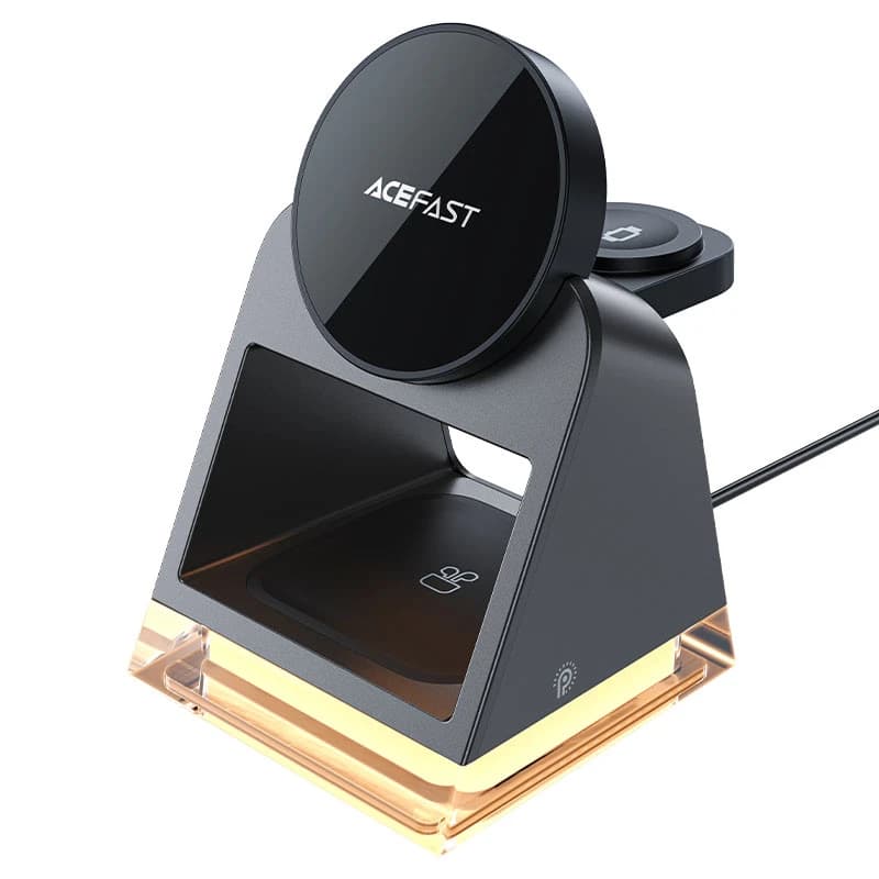 استند و شارژر وایرلس چند کاره مگ سیف ایس فست ACEFAST E17 با قابلیت شارژ اپل واچ — تصویر ۹