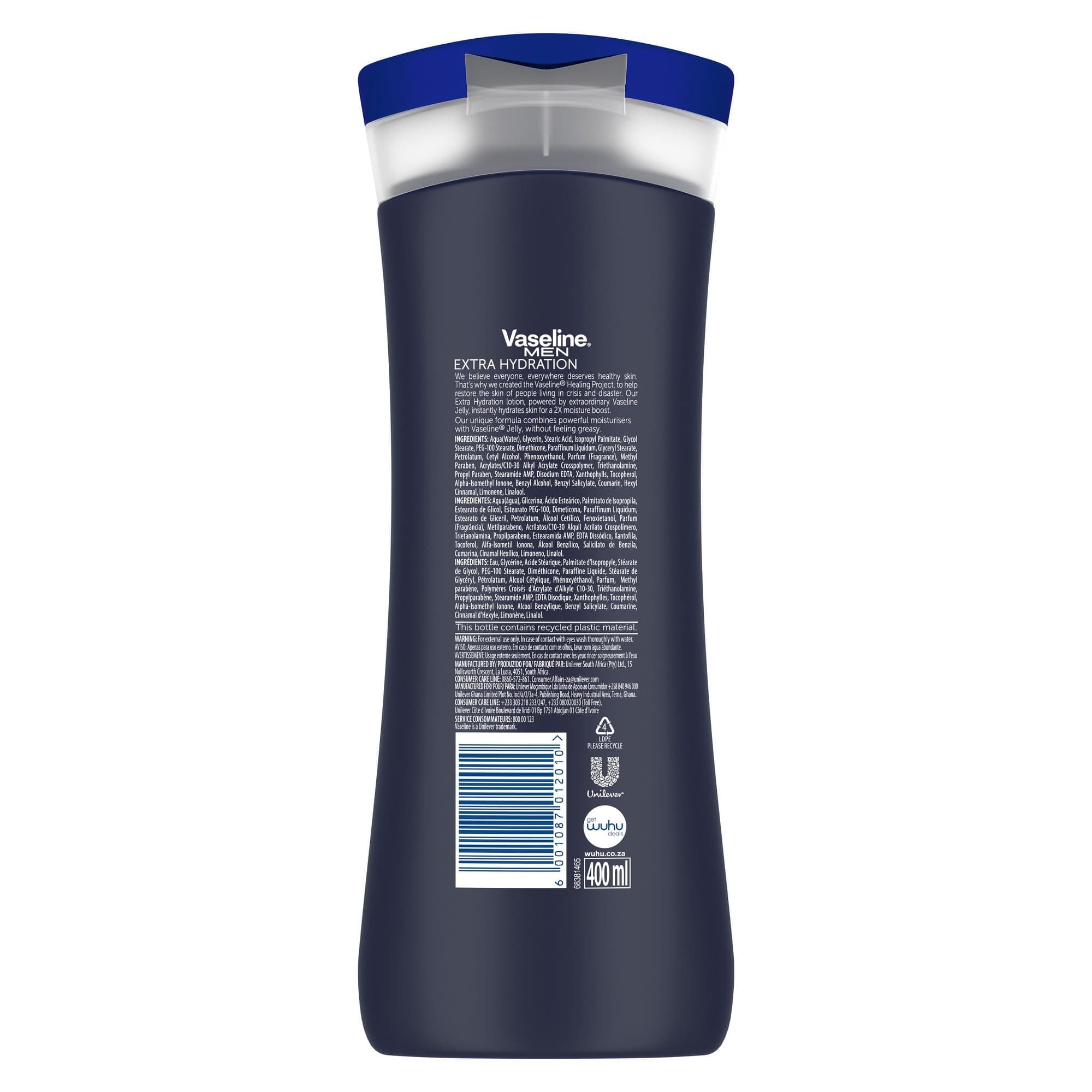 لوسیون وازلین مردانه 400 میل مدل اکسترا هیدراتیشن | Vaseline men extra hydration — تصویر ۴