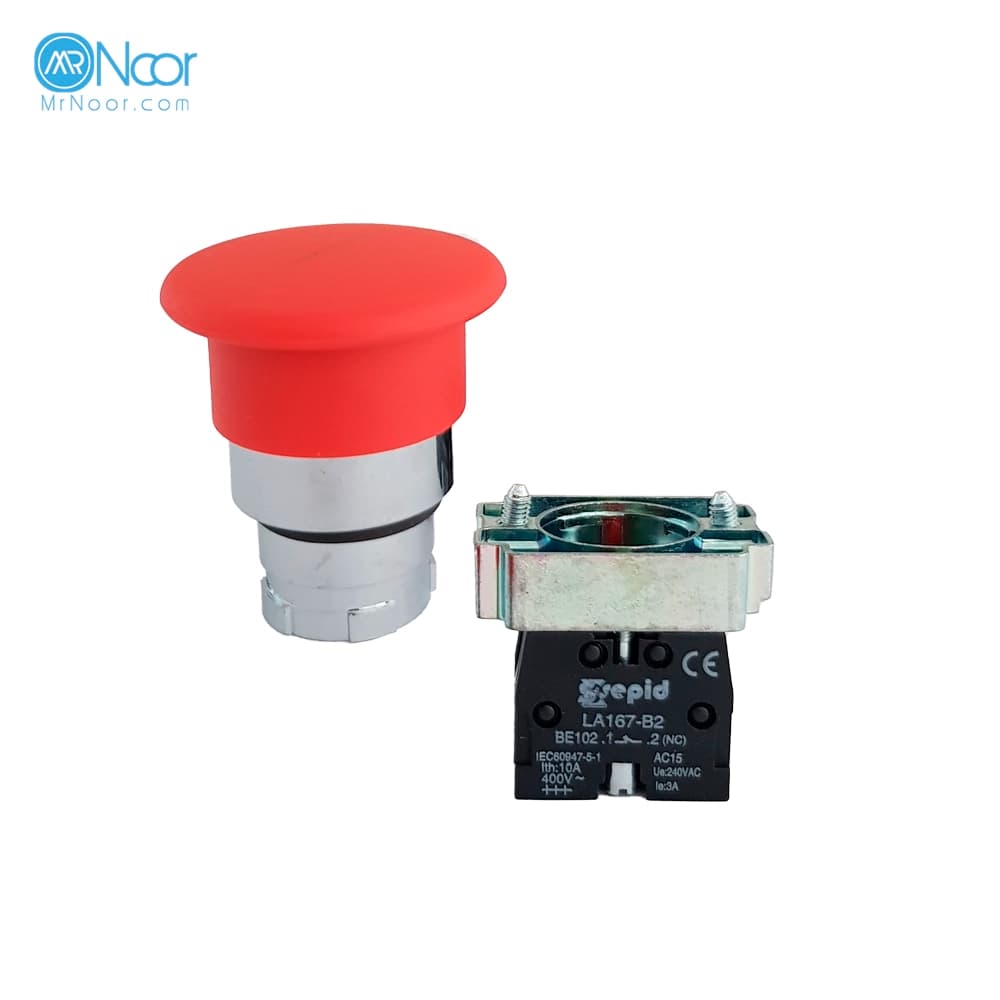 شاسی قارچی ساده XB2 مدل XB2-BC42 سپیدالکتریک (قرمز) — تصویر ۵