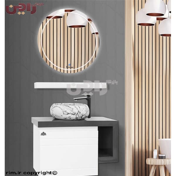 روشویی کابینتی مدل رایان سفید عرض 38 طول 70 — تصویر ۲