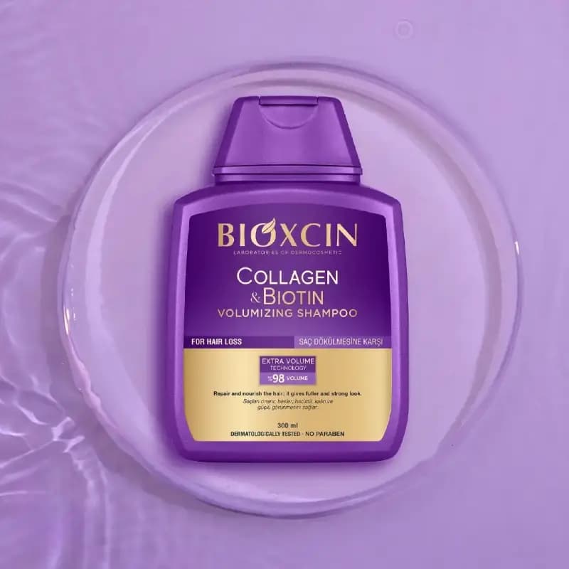 پک شامپو و اسپری مو بنفش بیوکسین Bioxcn — تصویر ۳