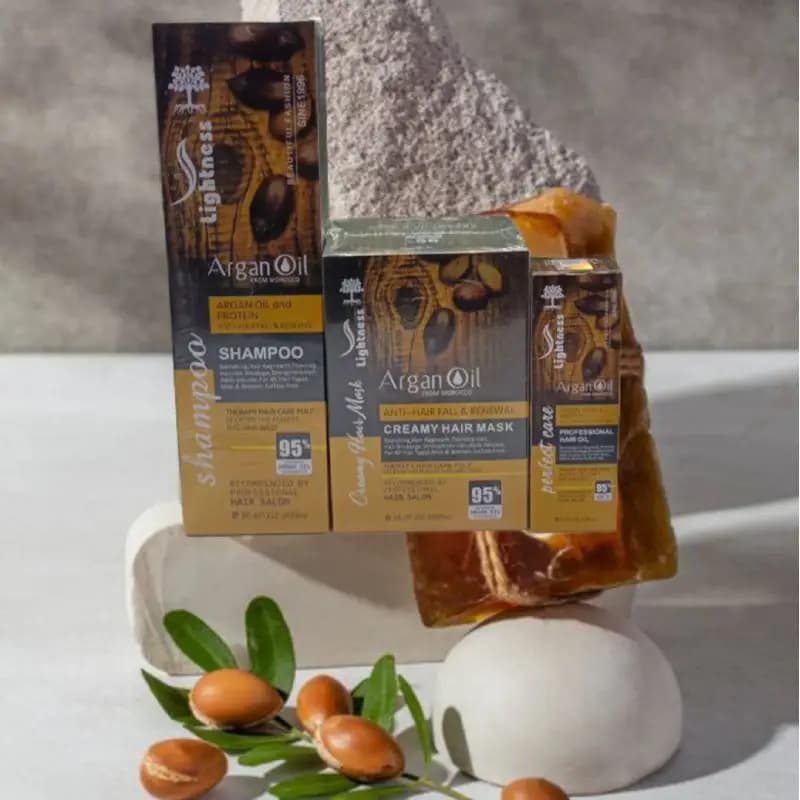 پک 3 عددی شامپو و ماسک مو لایتنس حاوی روغن آرگان Argan — تصویر ۳
