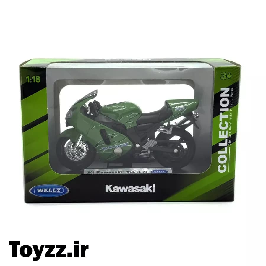 ماکت موتورسیکلت ویلی مدل Kawasaki NINJA ZX-12R 2001 — تصویر ۲
