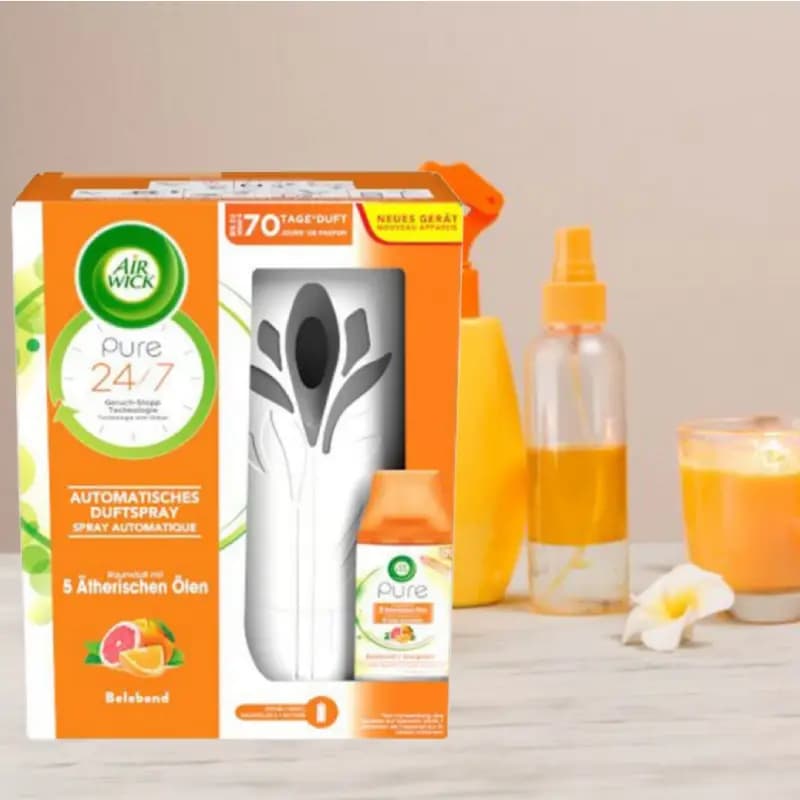 یدک اسپری خوشبو کننده هوا ایرویک Air wick با رایحه پرتقال حجم 250 میل — تصویر ۳