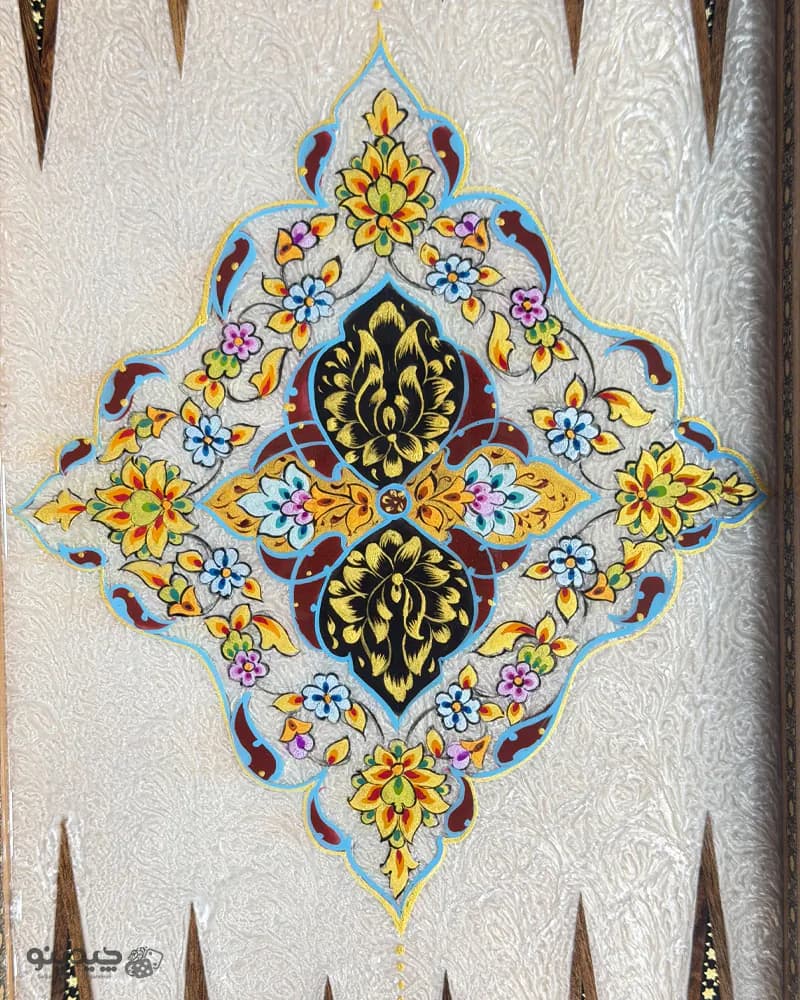 تخته نرد خاتم کاری تذهیب طرح برنا کد 10381 — تصویر ۵