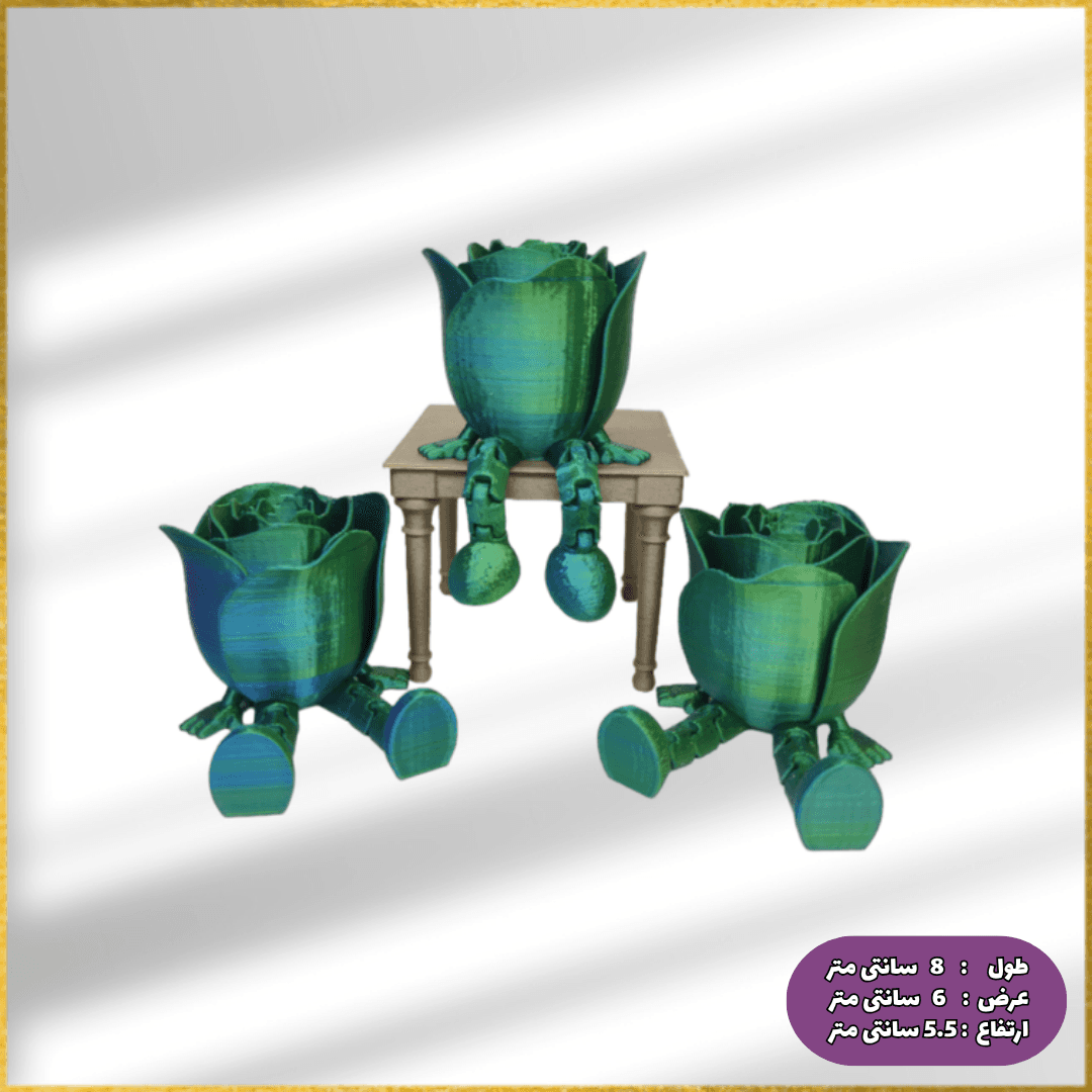 دکوری مدل گل رز نشسته دو رنگ