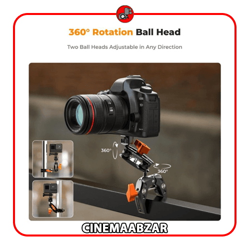 گیره چند منظوره K&F Concept MS13 Multifunctional Super Clamp with Ball Head Magic Arm(اقساطی) — تصویر ۳