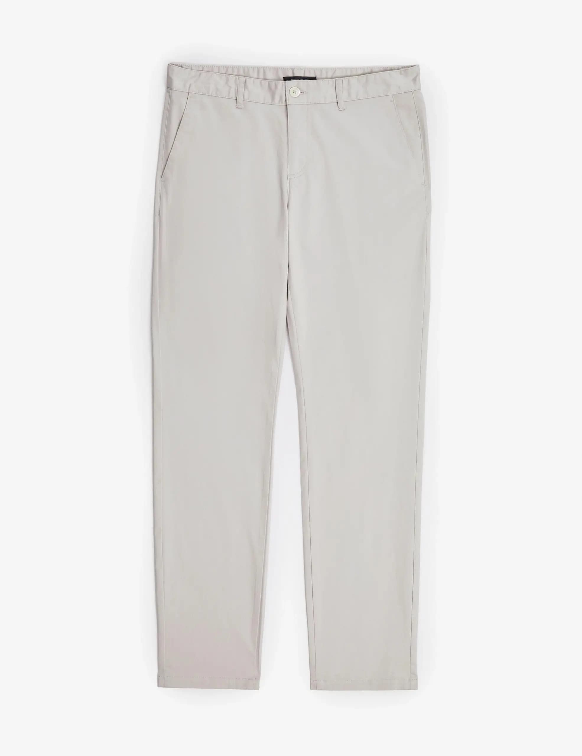 شلوار کتان مردانه پیرکاردین مدل اسلیم فیت رنگ خاکستری روشن — تصویر ۵