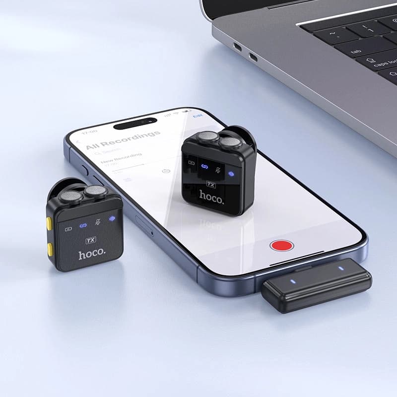 میکروفون بیسیم برند هوکو مدل L17 با کیس شارژ — تصویر ۱۲