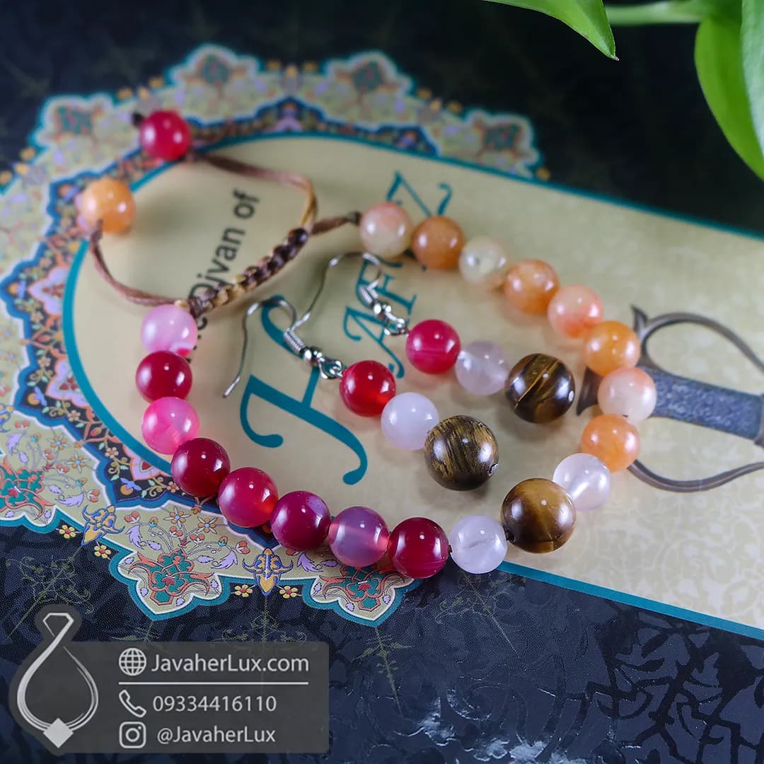 ست دستبند و گوشواره سنگ ماه تولد دی جواهرلوکس _ کد 401099 — تصویر ۶