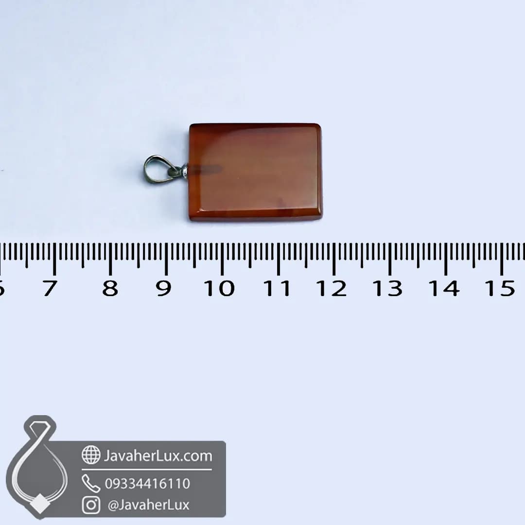 گردنبند سنگ عقیق اصل و طبیعی تراش مستطیل _ کد 401039 — تصویر ۸