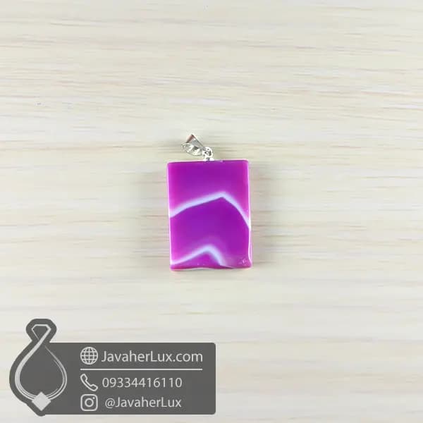 گردنبند عقیق سلیمانی صورتی _ کد : 400966 — تصویر ۳