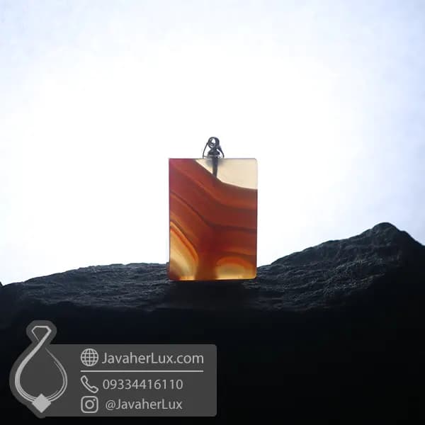 گردنبند عقیق سلیمانی _ کد : 400986 — تصویر ۲