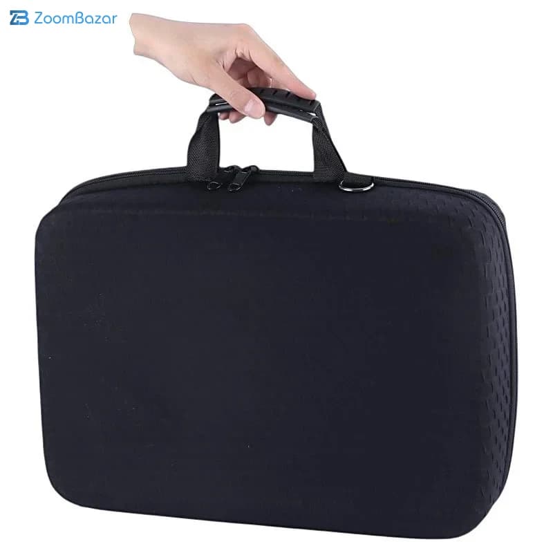 کیف کنسول بازی PS5 Slim طرح مشبک مشکی + نگهدارنده هدست — تصویر ۲