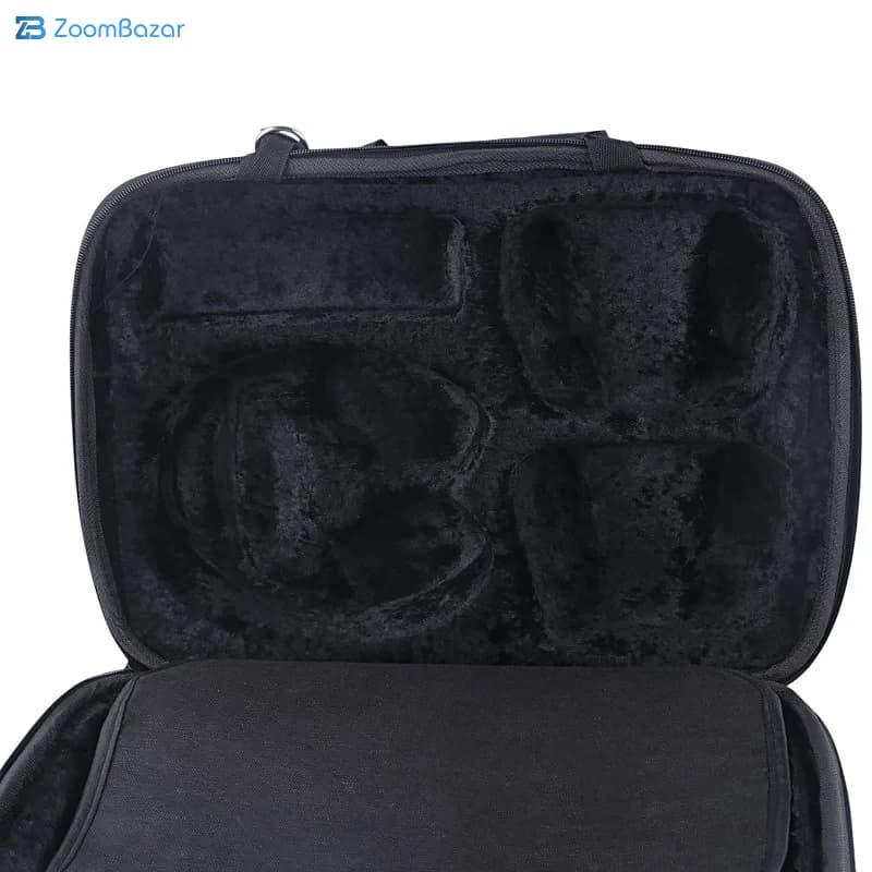 کیف کنسول بازی PS5 Slim مخملی مشکی + نگهدارنده هدست — تصویر ۳