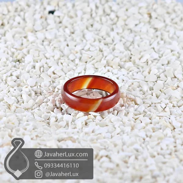 حلقه سنگی عقیق قرمز مدل هومیان _ کد : 400848 — تصویر ۴