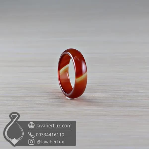 حلقه سنگی عقیق قرمز مدل هومیان _ کد : 400848 — تصویر ۲