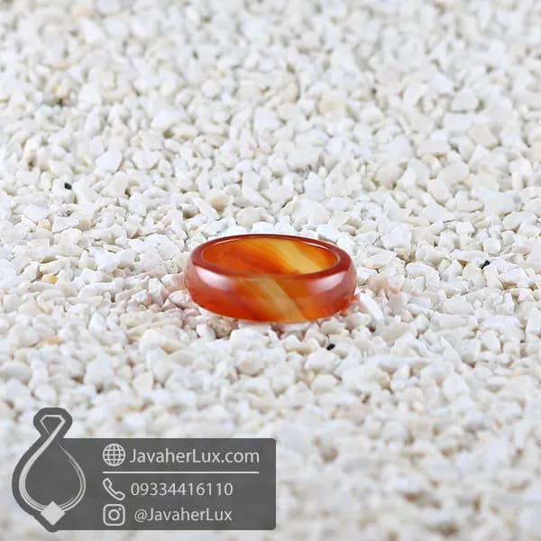 حلقه سنگی عقیق قرمز سلیمانی مدل آناپورنا _ کد : 400841