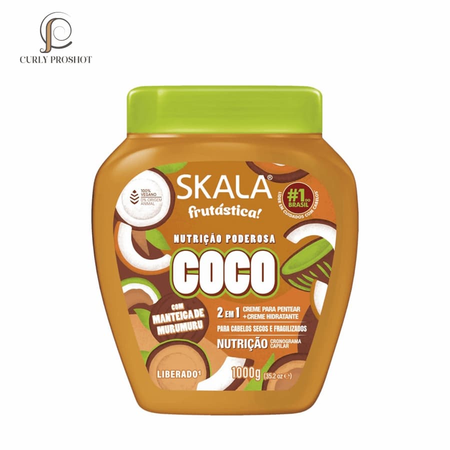 کرم حالت دهنده و آبرسان و تغذیه کننده عمیق نارگیل 2 در 1 اسکالا Skala Linha Frutastica Creme de Tratamento Coco 1000g