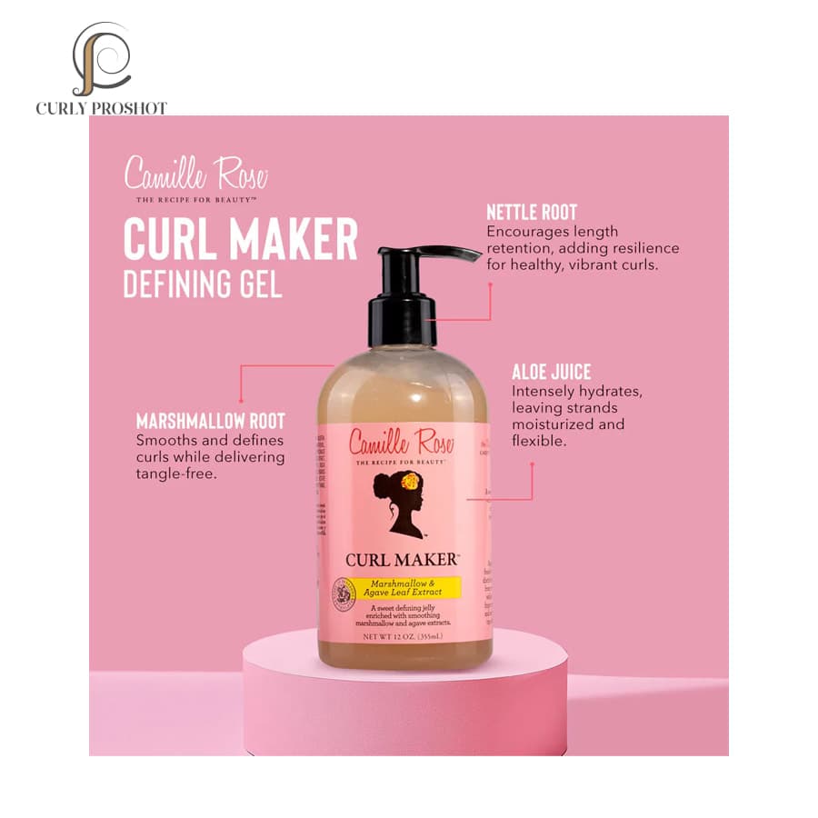 ژل عنکبوتی فر کننده مغذی و ضد وز قوی کاملیا رز Camille Rose Curl Maker Define & Style Hair Styling Gel 355ml — تصویر ۵