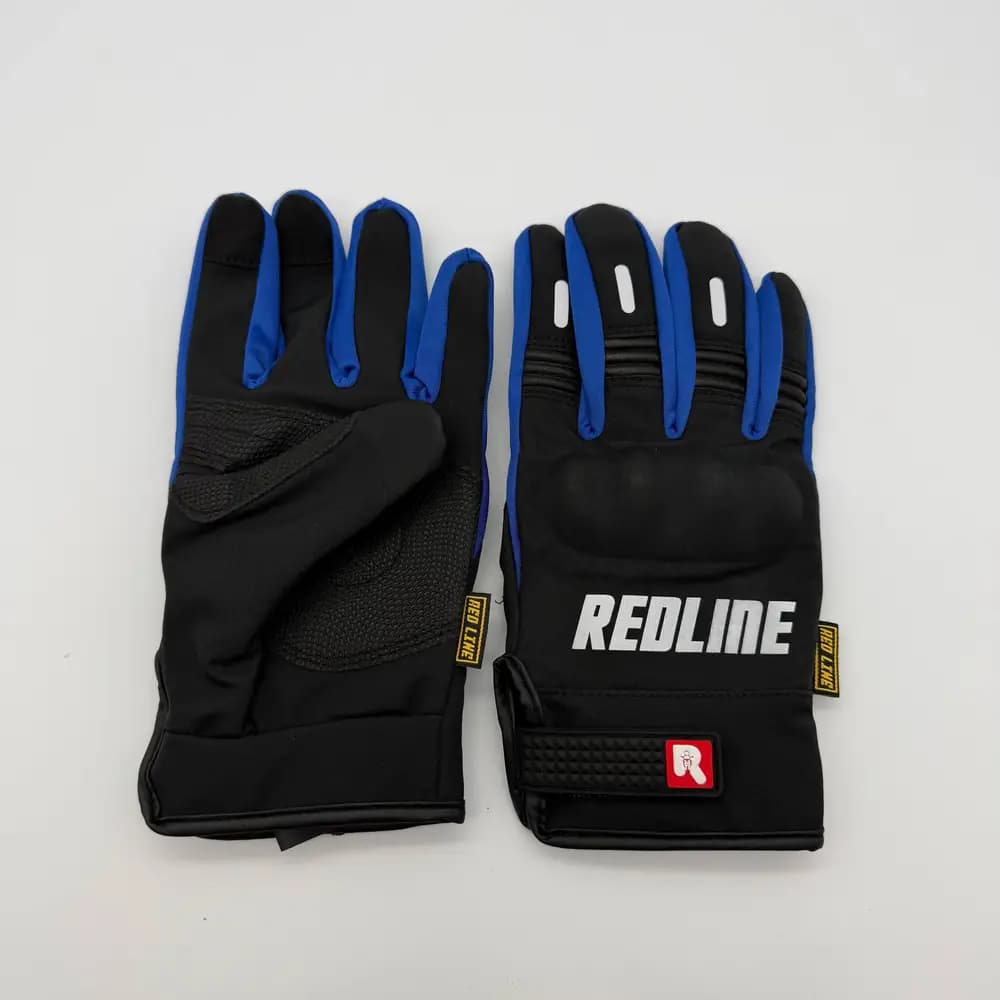 دستکش موتورسواری زمستانی ردلاین REDLINE آبی — تصویر ۵