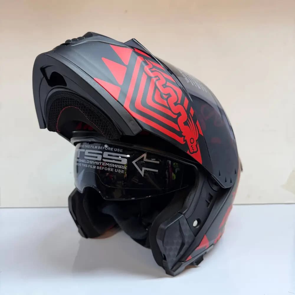 کلاه کاسکت فک متحرک Venom مشکی قرمز — تصویر ۶