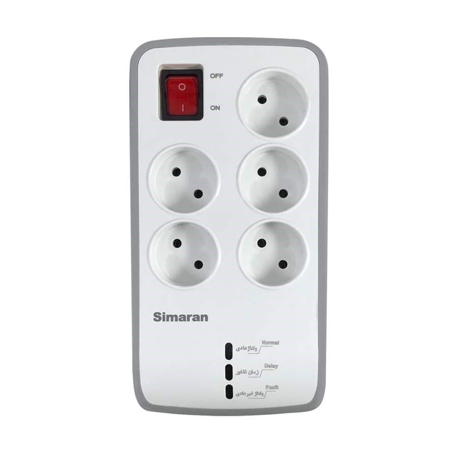 محافظ ولتاژ برق 5 راهی صوتی و تصویری بدون ارت ( کابل 180 ) مدل SM 525 18 N — تصویر ۲