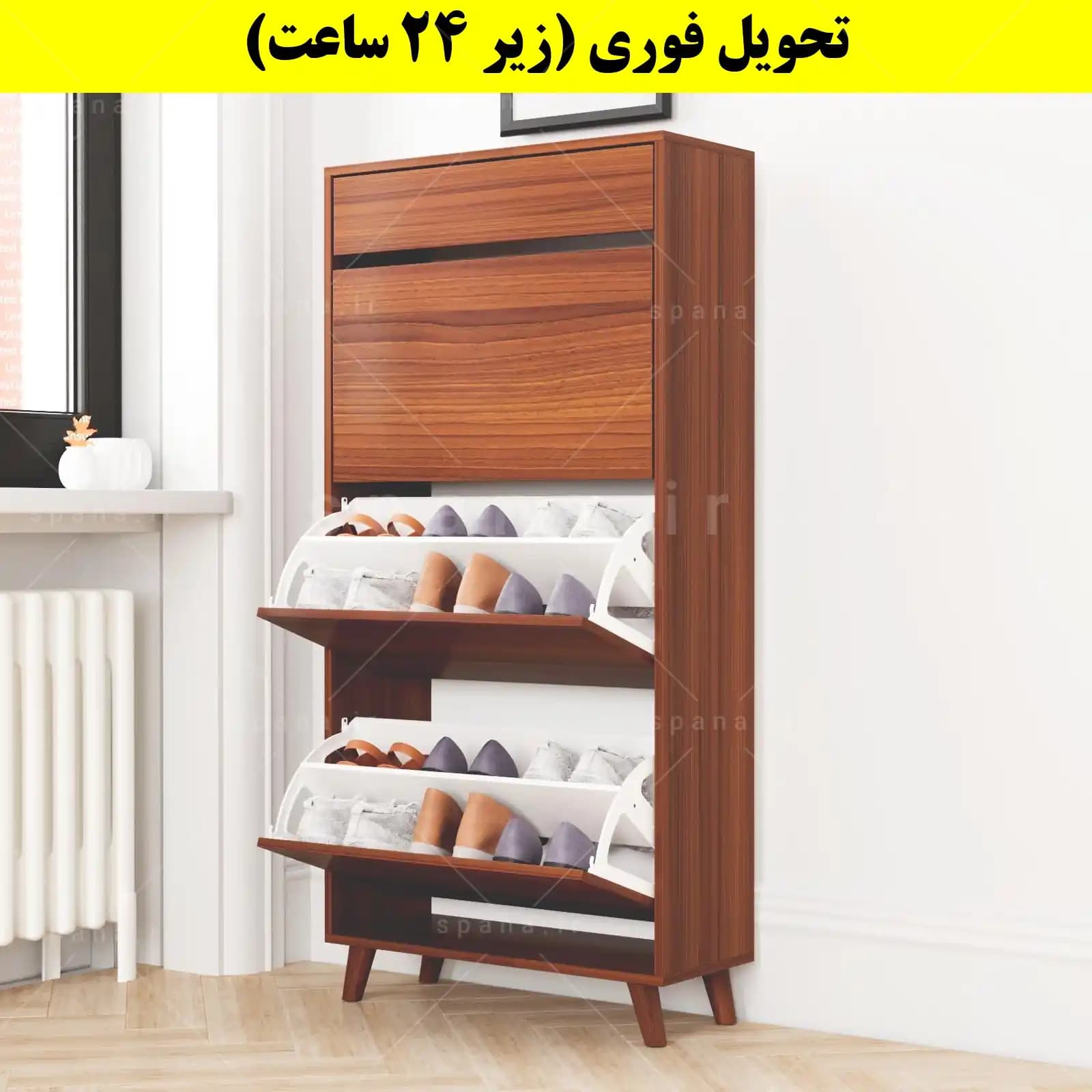 جاکفشی داشبوردی سه درب کشودار طرح ایکیا – طول 70 (تحویل فوری) — تصویر ۲