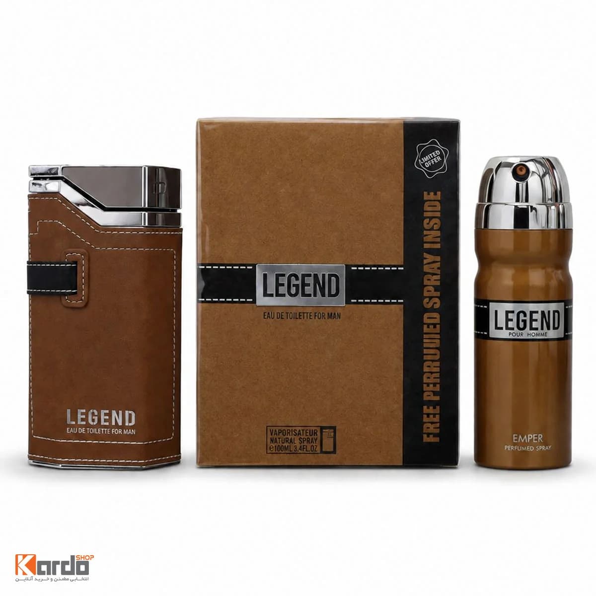 ادو تویلت مردانه امپر مدل Legend به همراه اسپری بدن لجند حجم 100 میلیلیتر — تصویر ۲