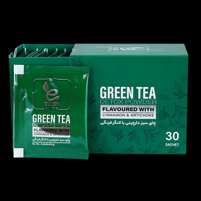 پودر چای سبز دارچینی با کنگرفرنگی الن بیوتی بسته 30 عددی